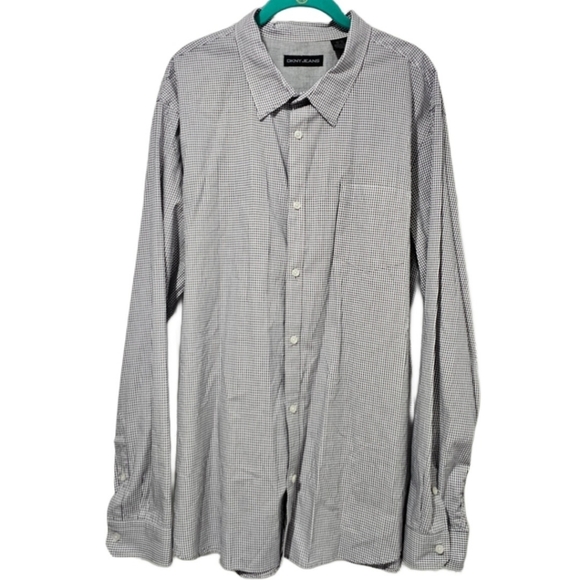 DKNY Jeans Plaid Button Front Dress Shirt - Picture 1 of 9